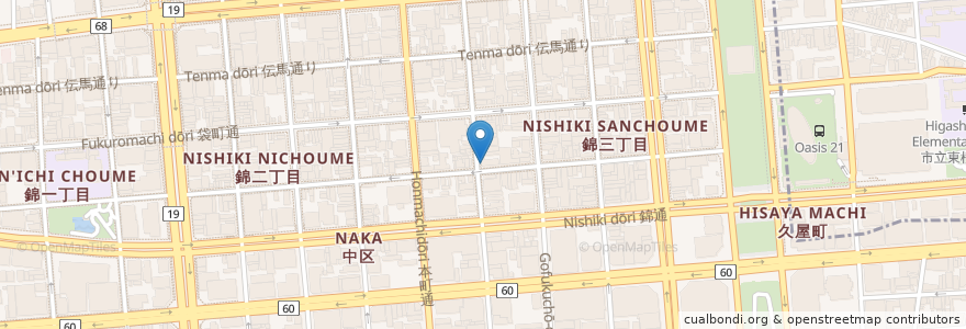 Mapa de ubicacion de かつや en Япония, Айти, 名古屋市, 中区.