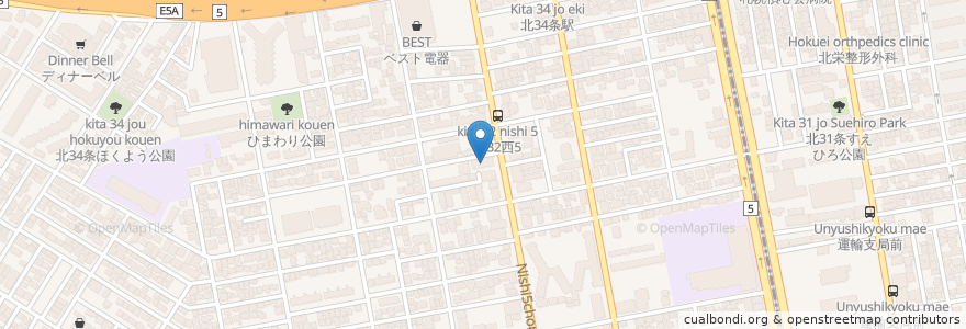 Mapa de ubicacion de 愛心総合診療所 en 日本, 北海道, 石狩振興局, 札幌市, 北区.