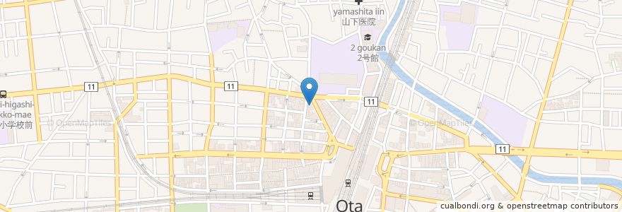 Mapa de ubicacion de タテベ薬局 en Japonya, 東京都, 大田区.