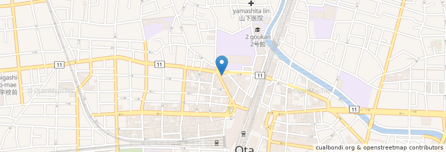 Mapa de ubicacion de 中華つけ麺大王 en Япония, Токио, Ота.