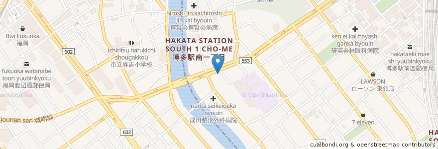 Mapa de ubicacion de TAIZO 拉麵 住吉本店 en Japan, 福岡県, Fukuoka, 中央区.