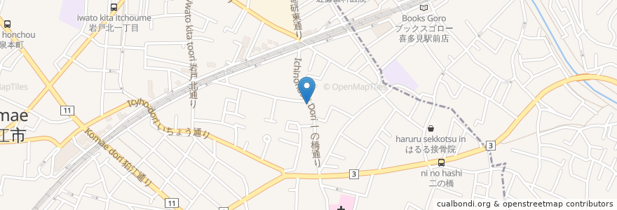 Mapa de ubicacion de 伊井出森稲荷神社 en Japón, Tokio, Komae.