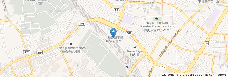 Mapa de ubicacion de 加賀屋 en 일본, 도쿄도, 다이토구.