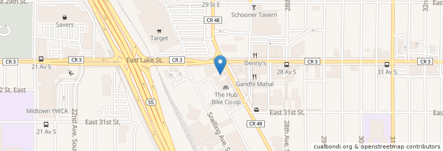 Mapa de ubicacion de Hook and Ladder Theatre and Lounge en Соединённые Штаты Америки, Миннесота, Hennepin County, Minneapolis.