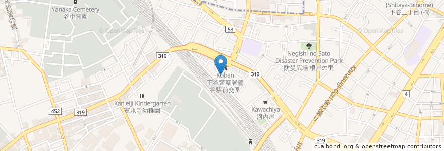 Mapa de ubicacion de オリジン弁当 en Japan, Tokio, 台東区.