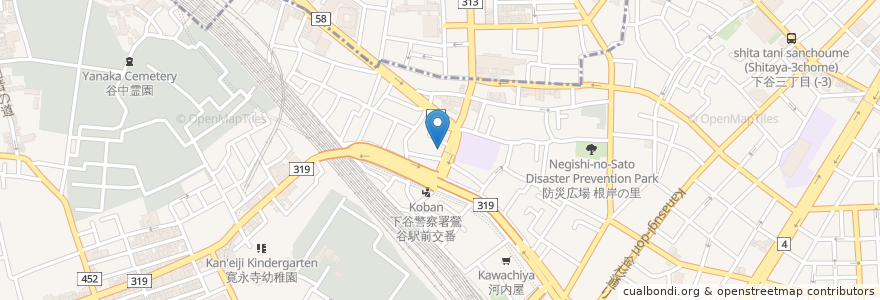 Mapa de ubicacion de はつね en Japan, 東京都, 台東区.