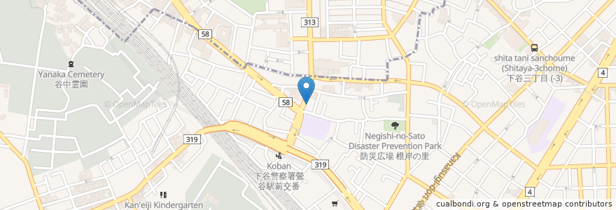 Mapa de ubicacion de 内藤動物病院 en Japon, Tokyo, 台東区.