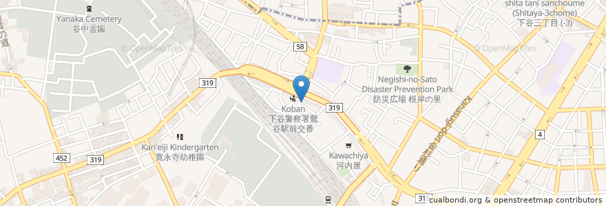Mapa de ubicacion de すき家 en Japan, 東京都, 台東区.