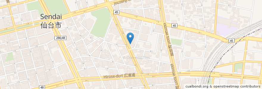 Mapa de ubicacion de すみれ歯科医院 en 일본, 미야기현, 仙台市, 青葉区.