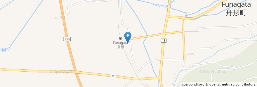 Mapa de ubicacion de 舟形調剤薬局 en Japan, Präfektur Yamagata, 最上郡, 舟形町.