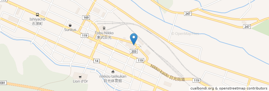 Mapa de ubicacion de Café & restaurant Plaisir en Japan, 栃木県, 日光市.