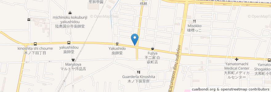 Mapa de ubicacion de 国寿司 en Япония, Мияги, 仙台市, 若林区.