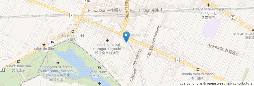 Mapa de ubicacion de Cafe Lumiere 吉祥寺 en Japão, Tóquio, 武蔵野市.