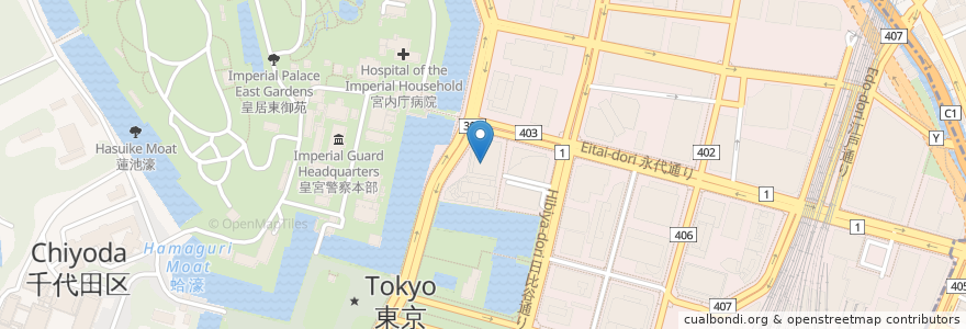 Mapa de ubicacion de The Palace Lounge en 日本, 东京都/東京都, 千代田區.