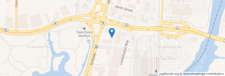 Mapa de ubicacion de Five Guys en 美利坚合众国/美利堅合眾國, 马萨诸塞州 / 麻薩諸塞州 / 麻省, Middlesex County, Medford.