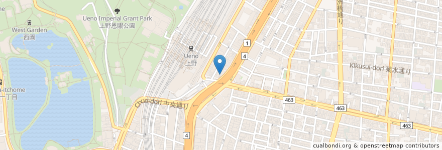 Mapa de ubicacion de 壱角家 en 日本, 东京都/東京都, 台東区.