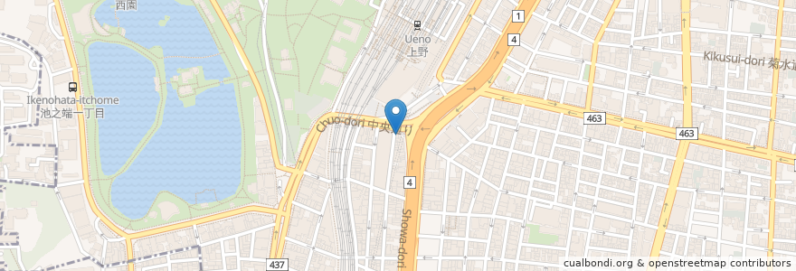 Mapa de ubicacion de yakiniku ueno taishoen en Japan, Tokio, 台東区.