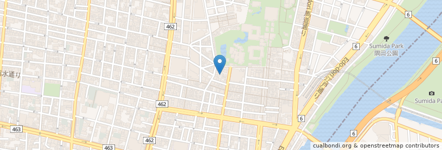 Mapa de ubicacion de 天麩羅中清 en 日本, 東京都, 台東区.