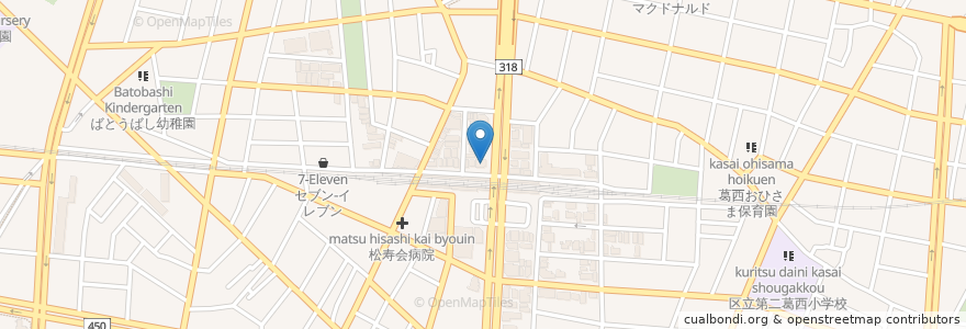 Mapa de ubicacion de 東京都民銀行 en Giappone, Tokyo, 江戸川区.