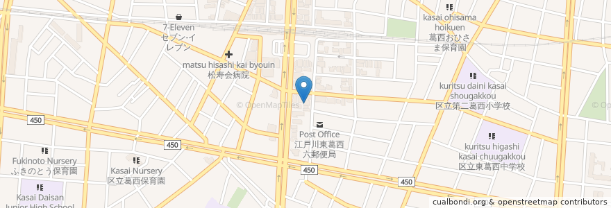 Mapa de ubicacion de さの耳鼻科 en Giappone, Tokyo, 江戸川区.