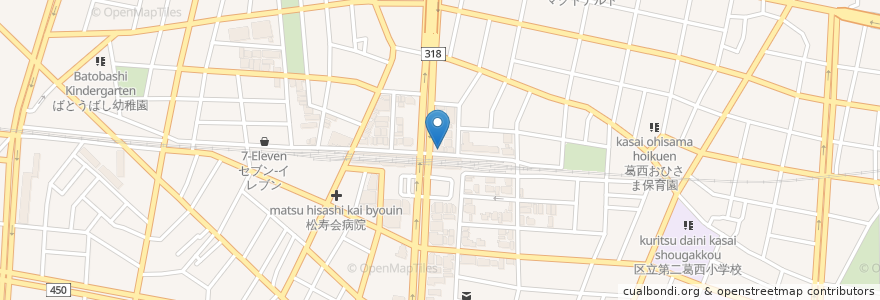 Mapa de ubicacion de 珈琲館 en اليابان, 東京都, 江戸川区.