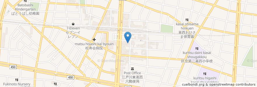 Mapa de ubicacion de ダンススクエア en Japan, Tokio, 江戸川区.