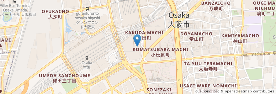 Mapa de ubicacion de 三井住友銀行 en Япония, Осака, 大阪市, 北区.