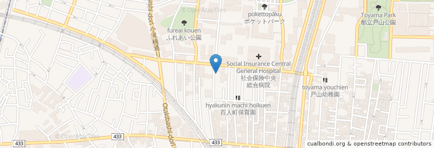 Mapa de ubicacion de エホバの証人の東京玉川会衆 en Jepun, 東京都, 新宿区.
