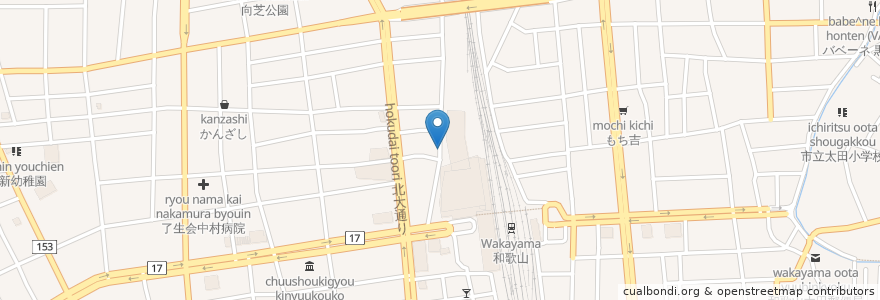 Mapa de ubicacion de 天婦羅　木村商店 en Japão, 和歌山県, 和歌山市.