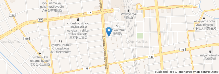 Mapa de ubicacion de 喫茶パラダイス en ژاپن, 和歌山県, 和歌山市.
