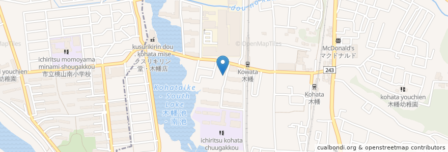 Mapa de ubicacion de 宇治市立木幡公民館 en Japan, Präfektur Kyōto, 宇治市.