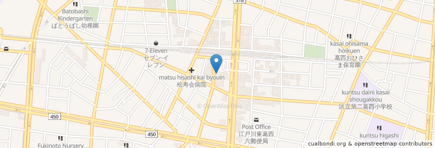 Mapa de ubicacion de 川瀬歯科 en Japon, Tokyo, 江戸川区.