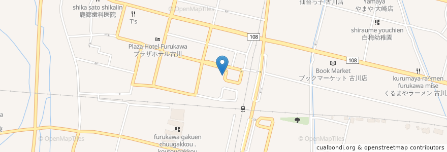 Mapa de ubicacion de ニッポンレンタカー 古川駅前 en Japan, Miyagi Prefecture, Osaki.