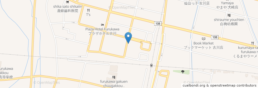 Mapa de ubicacion de 古川駅前郵便局 en 일본, 미야기현, 大崎市.