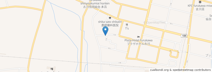 Mapa de ubicacion de 音羽寿司 en 日本, 宮城県, 大崎市.