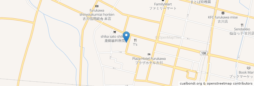 Mapa de ubicacion de 手料理よっちゃん en Japan, Präfektur Miyagi, Ōsaki.
