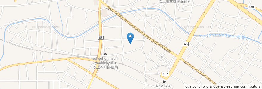 Mapa de ubicacion de 東曜寺 en Japan, Präfektur Saitama, 鴻巣市.