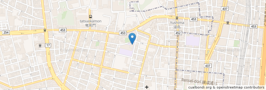Mapa de ubicacion de 湯島介護保険サービスセンター en 日本, 東京都, 文京区.