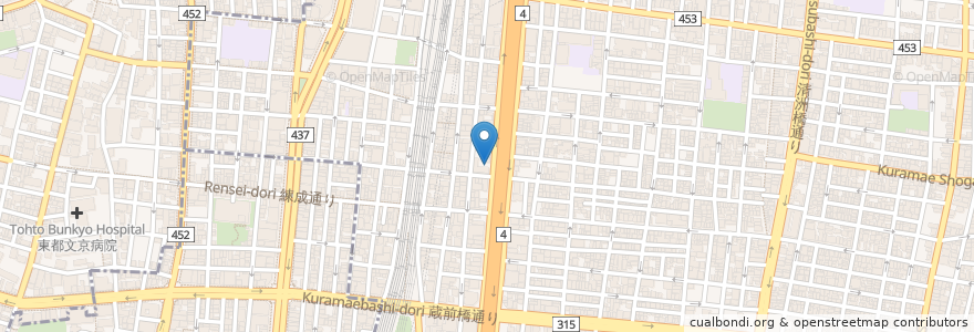 Mapa de ubicacion de CoCo壱番屋 en Japan, 東京都, 台東区.