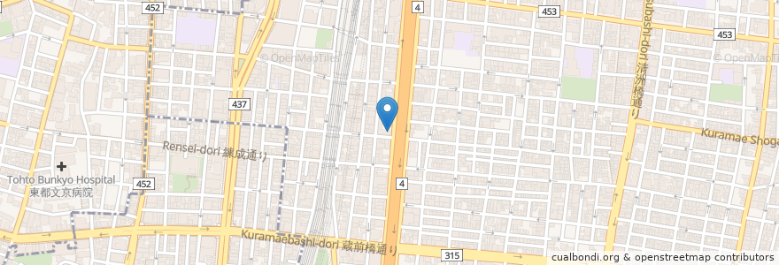 Mapa de ubicacion de ガスト en Japon, Tokyo, 台東区.