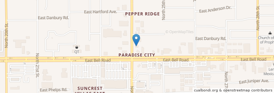Mapa de ubicacion de Jack in the Box en Vereinigte Staaten Von Amerika, Arizona, Maricopa County, Phoenix.