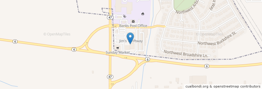 Mapa de ubicacion de Subway en 美利坚合众国/美利堅合眾國, 俄勒冈州/俄勒岡州, Washington County.