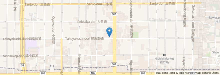 Mapa de ubicacion de マエダコーヒー本店 en Japão, 京都府, Quioto, 中京区.