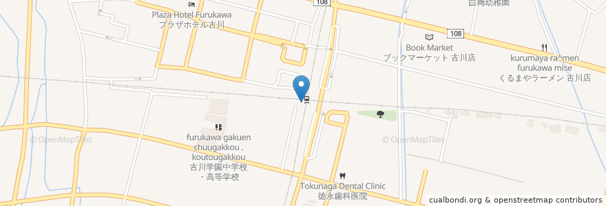 Mapa de ubicacion de 駅レンタカー東日本 古川駅営業所 en Japan, Präfektur Miyagi, Ōsaki.