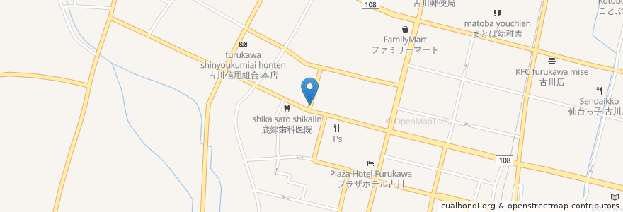 Mapa de ubicacion de 樹麗那 en Japan, Miyagi Prefecture, Osaki.