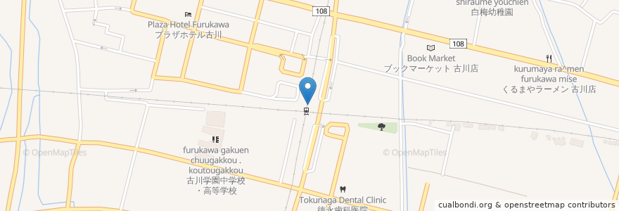 Mapa de ubicacion de 神戸屋 古川店 en اليابان, 宮城県, 大崎市.