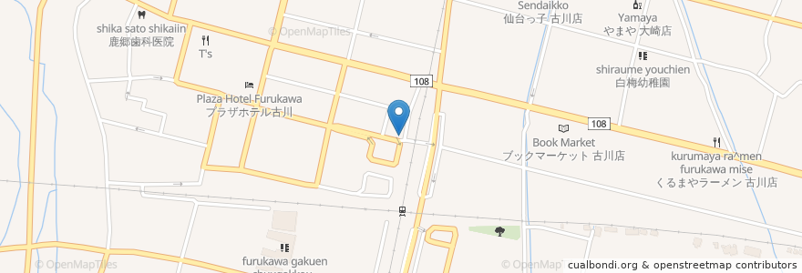 Mapa de ubicacion de 古川駅前交番 en Jepun, 宮城県, 大崎市.