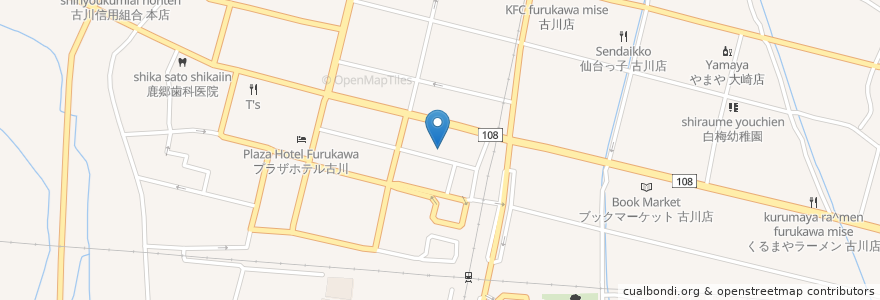 Mapa de ubicacion de トヨタレンタカー 古川 en Japão, 宮城県, 大崎市.
