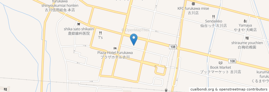 Mapa de ubicacion de 寧々家 en Japonya, 宮城県, 大崎市.