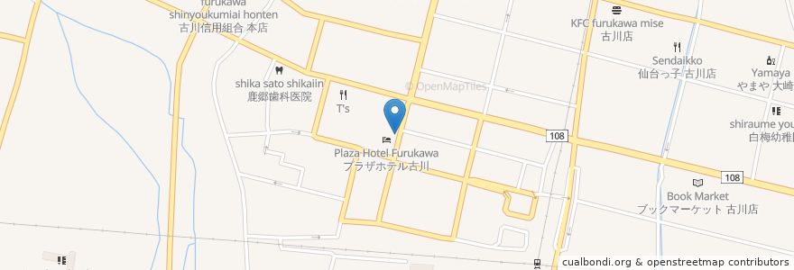 Mapa de ubicacion de 串カツ酒場 なにわ屋本舗 en اليابان, 宮城県, 大崎市.